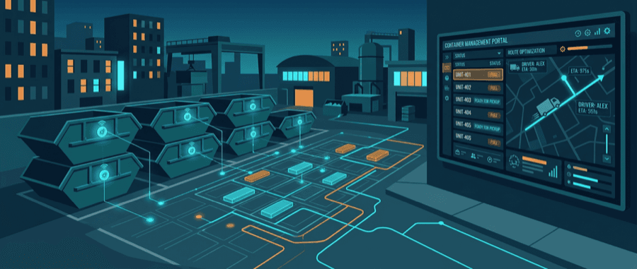 Dumpster GPS Tracking: Roll-Off Container Tracking for Waste & Recycling
