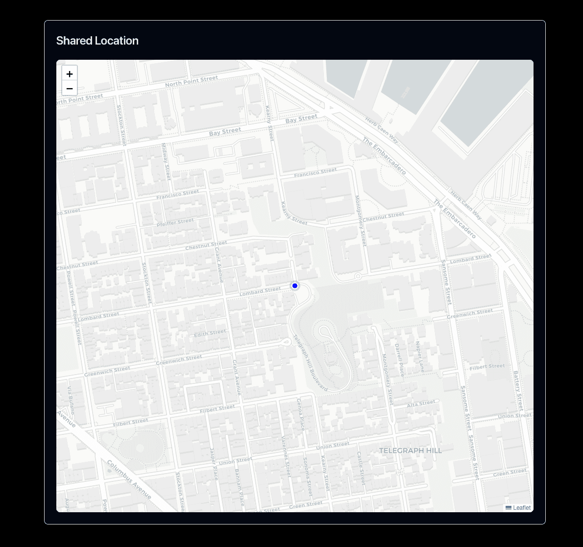 Live tracking interface