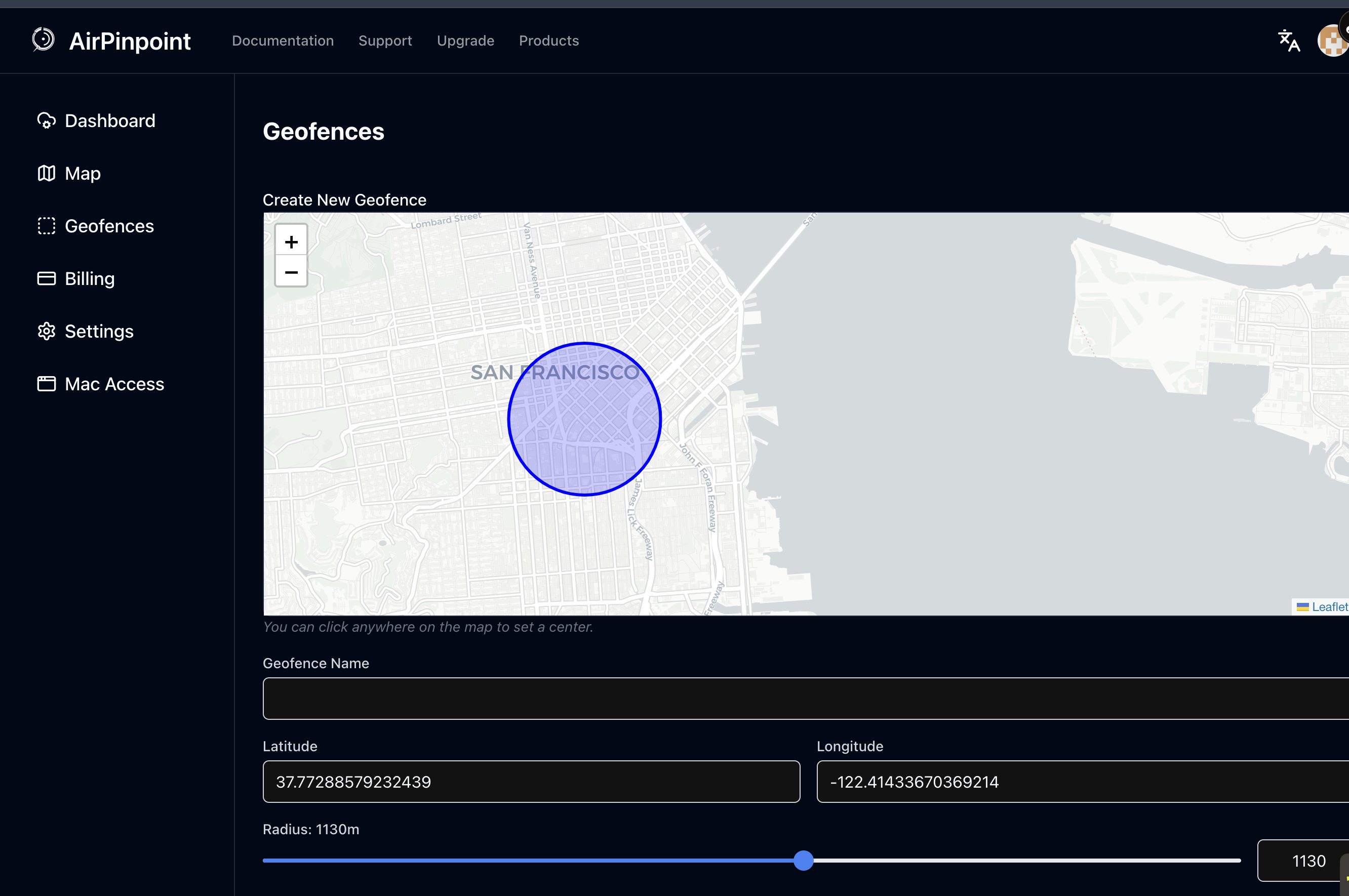 AirPinpoint Geofence Management